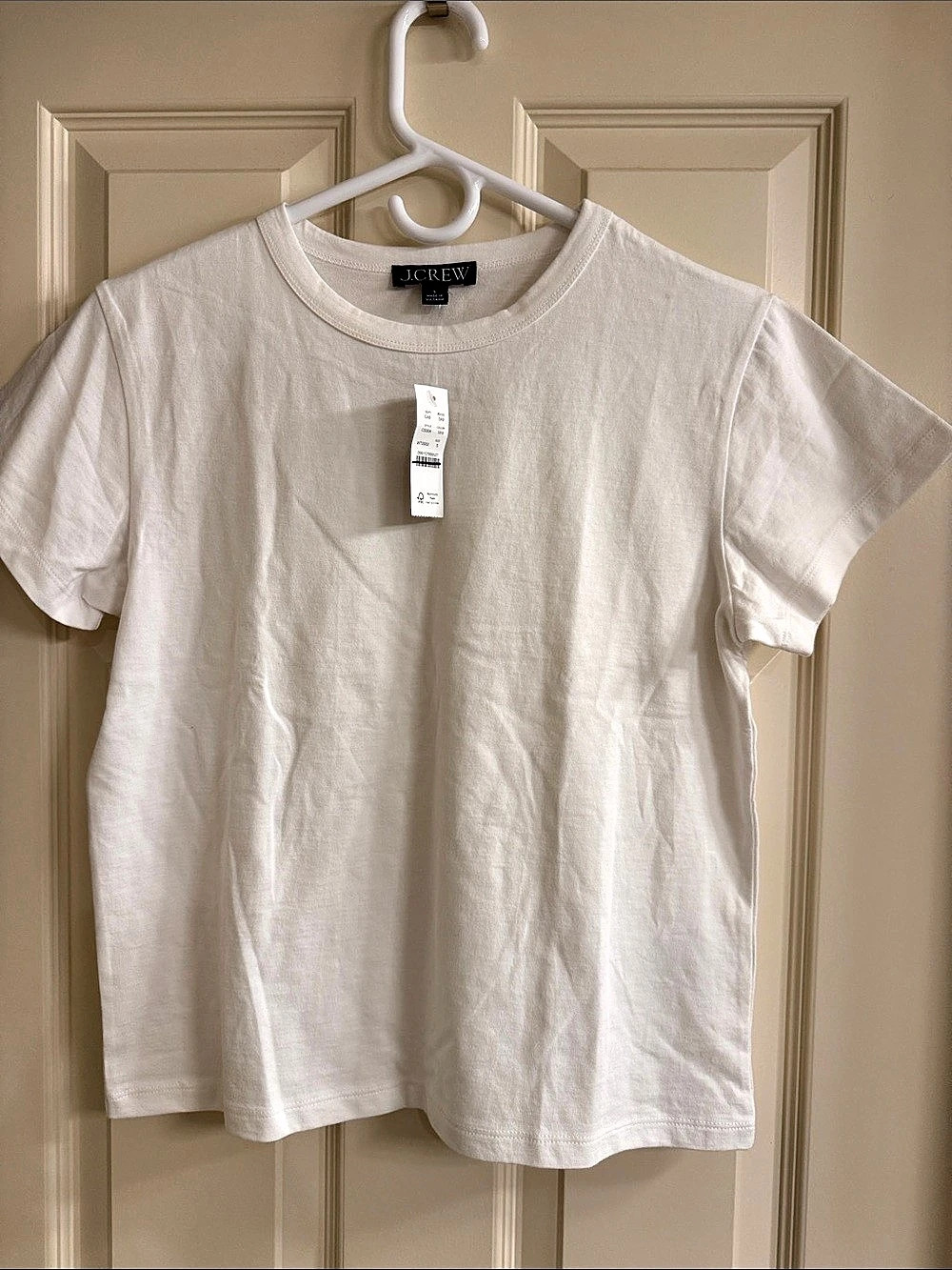 J.Crew Boyfriend jersey classic-fit T-shirt Short Sleeve Cotton Tee in White